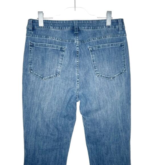 SOFT SURROUNDINGS Straight Leg Ankle Jeans High Rise Medium Wash Denim Size 12 - Picture 4 of 9